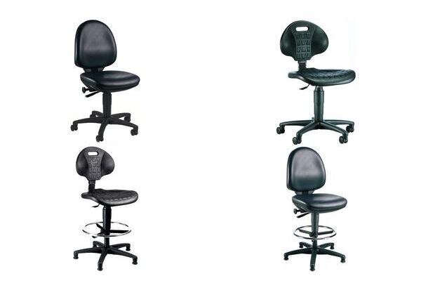 chaise de travail TEC 50 Counter, similicuir, noir TOPSTAR