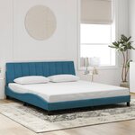 vidaXL Cadre de lit sans matelas bleu 180x200 cm velours
