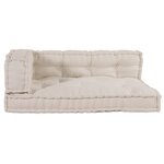 vidaXL Coussin de Canapé Pallet 3 Pièces Crème Polyester