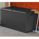 vidaXL Boîte de stockage de jardin Anthracite 120x56x63 cm PP Rotin