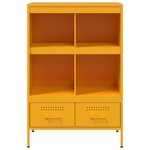 vidaXL Buffet haut jaune moutarde 68x39x101 5 cm acier