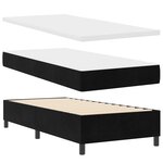 Lit de boxspring vidaXL avec matelas Noir 100x200 cm Velours