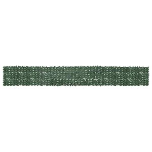 vidaXL Écran de balcon avec feuilles vert foncé 600x75 cm