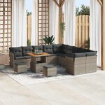 vidaXL Ensemble de canapé de jardin 13 Pièces Gris 80 x 80 x 71 cm