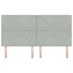 vidaXL Tête de lit à boutons en cristal capitonnée gris clair 180 cm velours