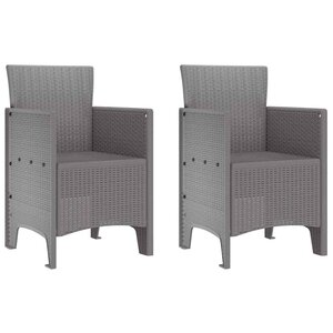 vidaXL Chaise de jardin 2 Pièces Gris clair 53 x 49 x 85 cm PP