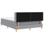 vidaXL Lit à Ressorts avec matelas Gris clair 160 x 200 cm tissu