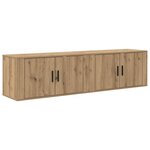 vidaXL Ensemble de meuble TV mural Montage mural 2 Pièces Chêne artisanal