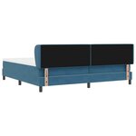 vidaXL Lit à ressorts avec matelas Bleu foncé 200 x 200 cm Velours