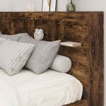 vidaXL Tête de lit de rangement Chêne fumé 150 cm Bois d'ingénierie