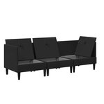 vidaXL Ensemble de meubles pour le salon 3 Pièces Noir Tissu