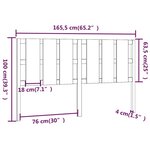 vidaXL Tête de lit 165 5x4x100 cm Bois massif de pin