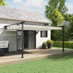 vidaXL Gazebo mural Crème 3 x 4 m Acier