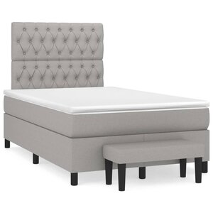 vidaXL Sommier à lattes de lit avec matelas Gris clair 120x200cm Tissu