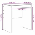 vidaXL Bureau Chêne fumé 70 x 50 x 76 cm Bois d'ingénierie