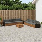 vidaXL Ensemble de canapés d'extérieur 9 pc Naturel et Anthracite