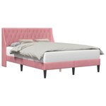 vidaXL Cadre de lit avec tête de lit Rose 140 x 190 cm Velours