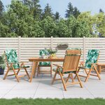 vidaXL Chaises de jardin inclinables lot de 4 et coussins bois teck