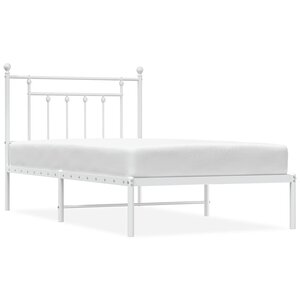 vidaXL Cadre de lit métal sans matelas et tête de lit blanc 100x190 cm