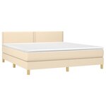 vidaXL Sommier à lattes de lit avec matelas Crème 180x200 cm Tissu