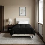 vidaXL Duvet d'hiver Matelassé Noir 140 x 220 cm Microfibre