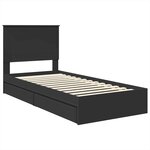 vidaXL Lit de Rangement avec tiroir Noir 75 x 190 cm Bois d'ingénierie
