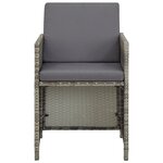 vidaXL Chaises de jardin lot de 2 avec coussins Résine tressée Gris