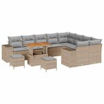 vidaXL Ensemble de canapé de jardin 12 Pièces Beige  Gris clair