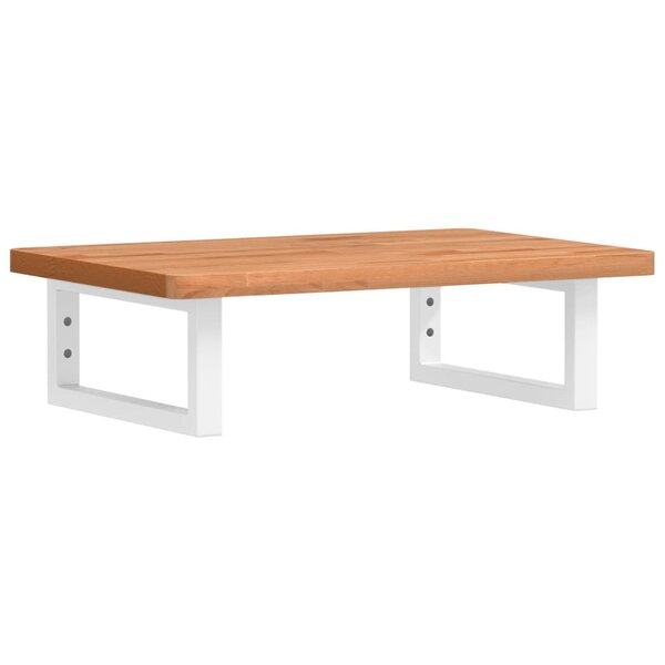 vidaXL Étagère de vasque murale acier et bois massif de hêtre