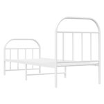 vidaXL Cadre de lit métal sans matelas avec pied de lit blanc 75x190cm