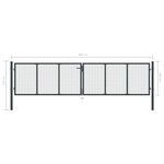 vidaXL Portail en maille de jardin Acier galvanisé 400 x 150 cm Gris
