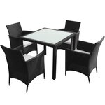 vidaXL Ensemble à manger d'extérieur 5Pièces avec coussins Résine tressée