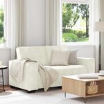 vidaXL Canapé à 2 places Crème 120 cm Velours