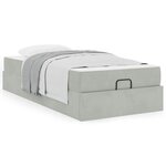 vidaXL Cadre de lit avec matelas Gris clair 100 x 200 cm Velours