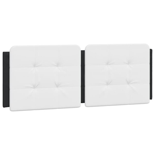 vidaXL Coussin de tête de lit noir et blanc 120 cm similicuir