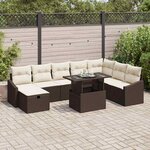 vidaXL Ensemble de canapé de jardin 9 Pièces Marron polyrotin