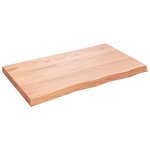 vidaXL Dessus de table marron clair bois chêne massif traité