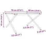 vidaXL Pieds de table basse cadre en X 70x60x43 cm fonte