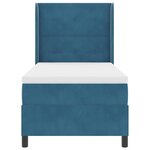 vidaXL Lit à ressorts avec tête de lit Bleu 90 x 190 cm Velours