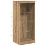 vidaXL Buffet avec lumières LED chêne artisan 41x37x100 cm