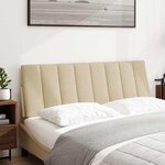 vidaXL Coussin de tête de lit crème 120 cm tissu