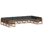 vidaXL Ensemble de canapés d'extérieur 10 pc Naturel et Anthracite
