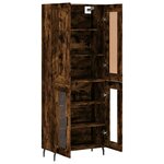 vidaXL Buffet haut Chêne fumé 69 5x34x180 cm Bois d'ingénierie