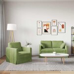 vidaXL Canapé 2 Pièces Vert clair 138 x 78 x 80 cm Velours