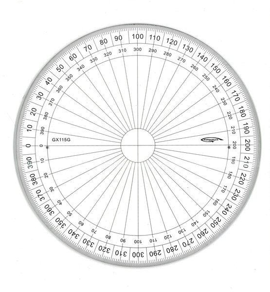 Rapporteur cercle entier grades Ø 15 cm
