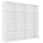 vidaXL Armoire à CD Blanc 102x23x89 5 cm Bois d’ingénierie