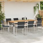 Ensemble de salle à manger de jardin vidaXL 9 pièces en teck massif