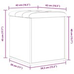 vidaXL Banc de rangement Chêne noir 42x42x45 cm Bois massif