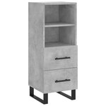 vidaXL Buffet haut Gris béton 34 5x34x180 cm Bois d'ingénierie