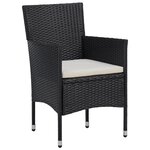 vidaXL Ensemble de jardin 2 pièces noir en poly rotin